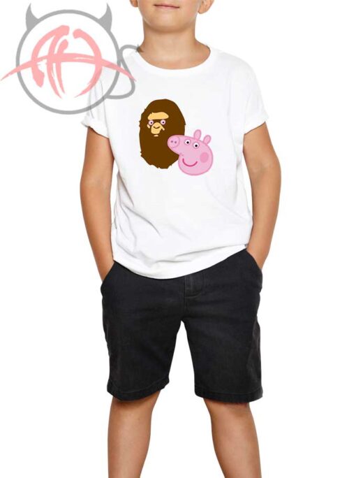 A Bathing Ape Bape Head X Peppa Pig Parody Youth T Shirt