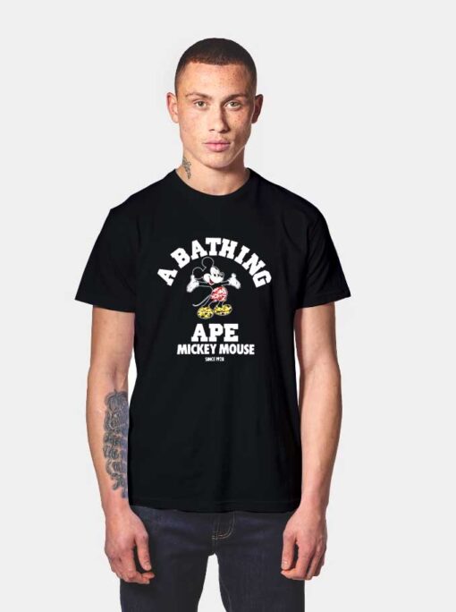 A Bathing Ape X Disney Mickey Mouse Camo T Shirt