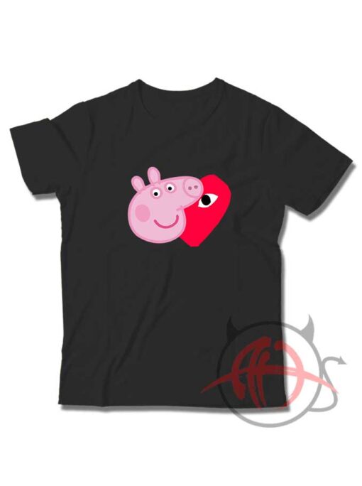 Comme Des Garcons Play X Peppa Pig Parody Youth T Shirt1