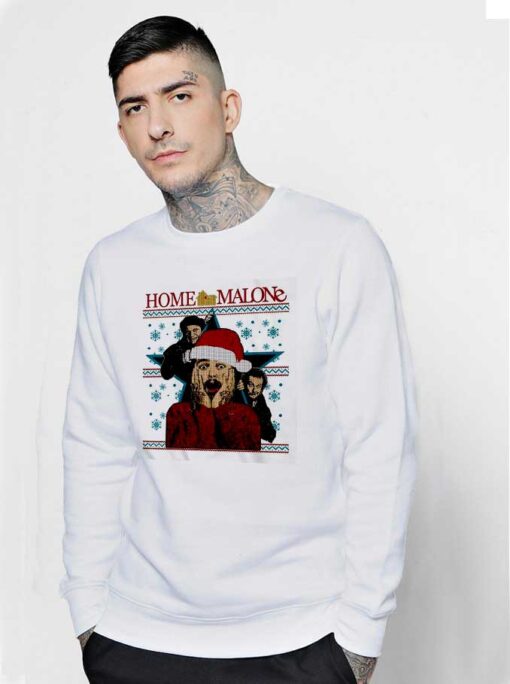 Home Malone Funny Post Malone Christmas Ugly Sweatshirt