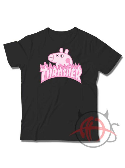 Peppa Pig X Thrasher Parody Youth T Shirt
