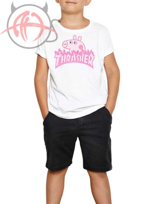 Peppa Pig X Thrasher Parody Youth T Shirt