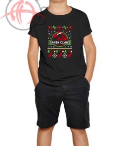 Santa Claws Jurassic Park Ugly Youth T Shirt