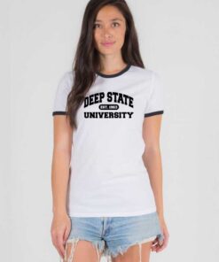 Deep State University Ringer Tee