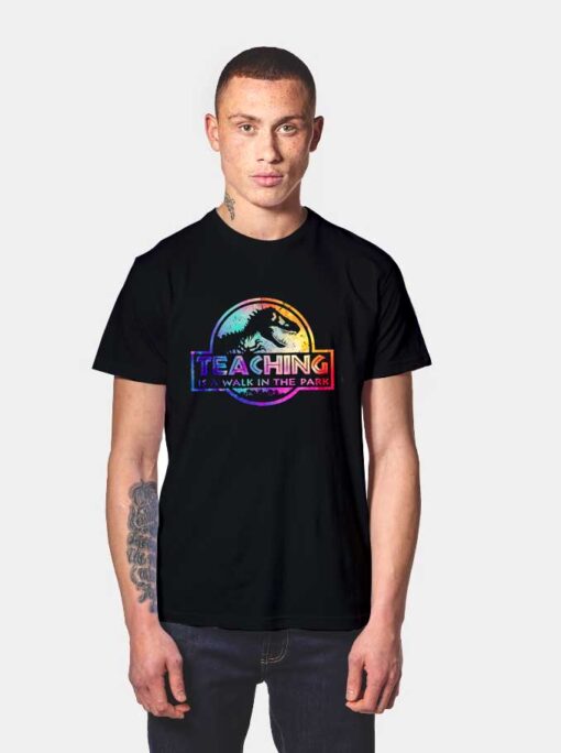 Jurassic Park Teaching Rainbow Printed T Shirt
