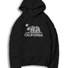 California Vintage White Bear Black Hoodie