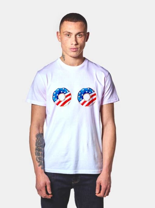 American Flag Donut Boobs T Shirt