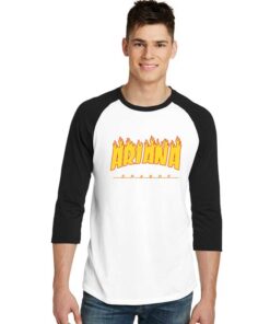 Ariana Grande Fire Flame Sleeve Raglan Tee