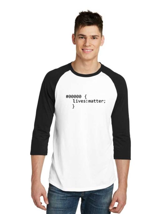 Black Lives Matter Code Sleeve Raglan Tee