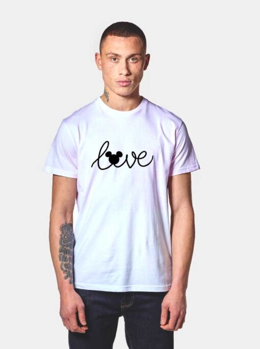 Love Mickey Mouse Letter T Shirt
