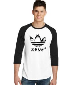 My Neighbor Totoro Adidas Parody Sleeve Raglan Tee