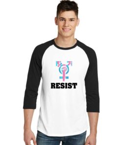 Resist with Transgender Sleeve Raglan Tee