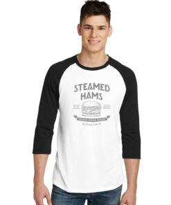 Steamed Hams Burger Sleeve Raglan Tee