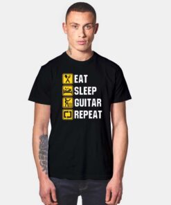 Eat Sleep Guitar Reapet T Shirt
