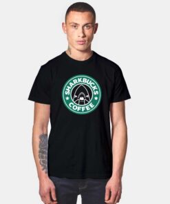 Sharkbucks Coffee Logo T Shirt