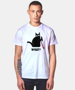 Black Cat Knife T Shirt