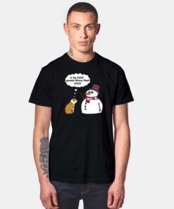 Dog And Snow Man Christmas T Shirt