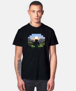 Minecraft Pixels Landscape T Shirt