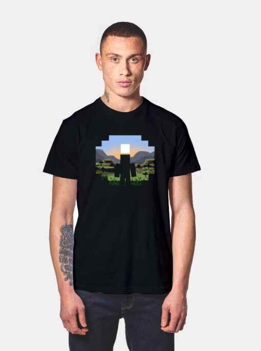 Minecraft Pixels Landscape T Shirt
