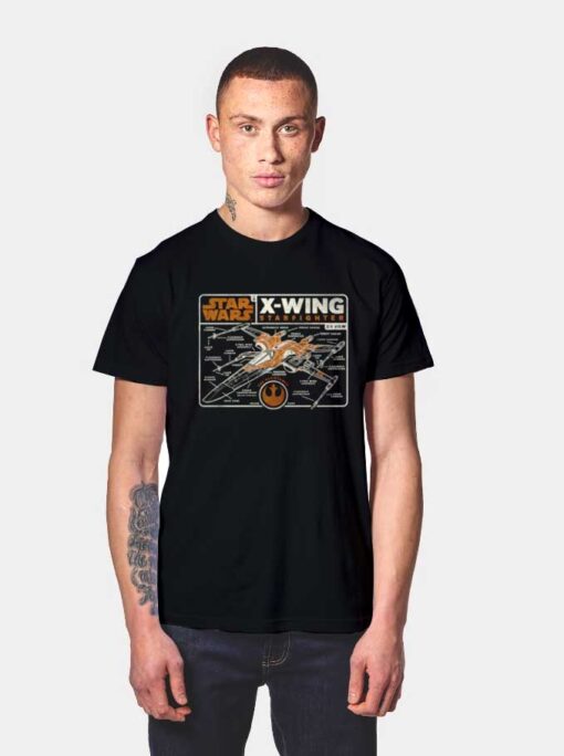 Star Wars X-Wing Blueprint T Shirt
