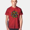 Christmas Light Bulb Circle T Shirt