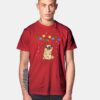 Christmas Pug And Lights T Shirt
