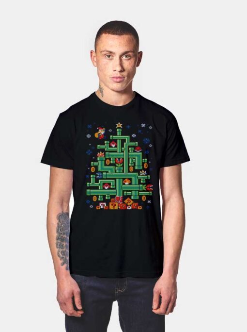 Super Mario Christmas Tree T Shirt