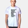 Fast And Furious Helvetica List T Shirt