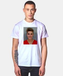 Justin Bieber Mugshot Face Photo T Shirt