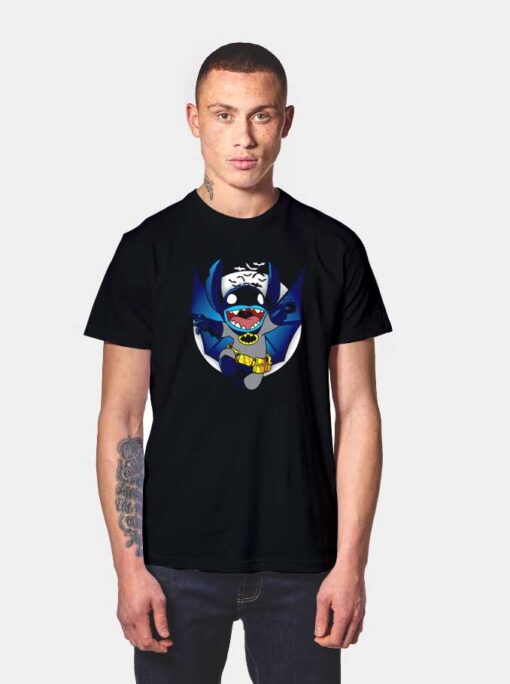 The Caped Invader Batman x Stitch T Shirt