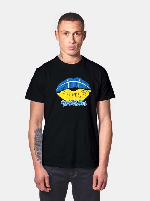 Warriors Basketball Lips T Shirt