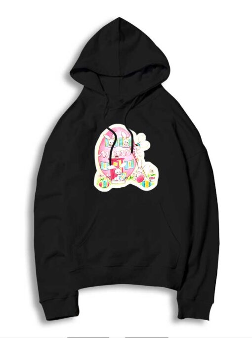 April Hare Pink Egg Bunny House Hoodie