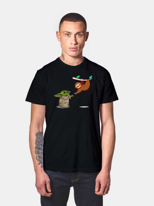 Baby Yoda And Sloth Touch Hands T Shirt