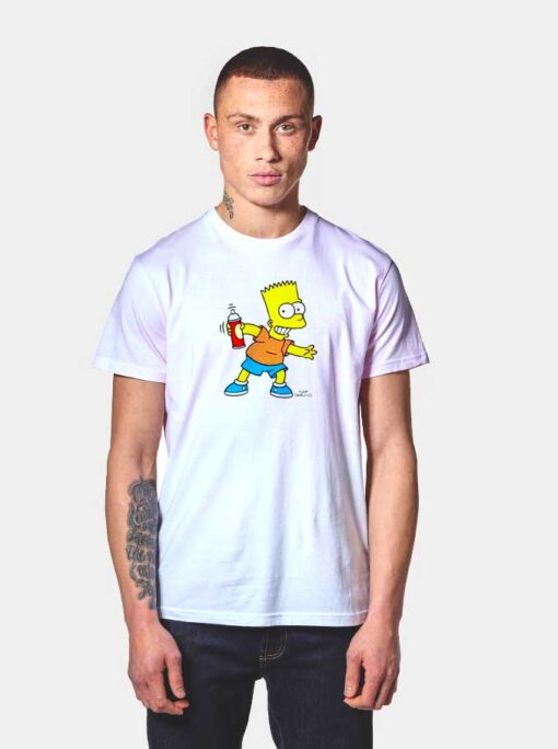 Bart Simpson Holding Spray Paint Pylox T Shirt