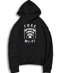 Free Wifi Is Crime Jailed Signal Logo Hoodie