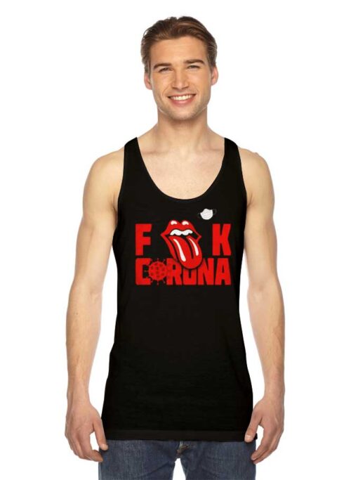 Fuck Corona Rolling Stone Tongue Mask Tank Top