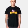 Masked Peppa Pig And Flaming Thrasher Logo T Shirt