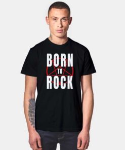 Satan Pentagram Born To Rock Logo T Shirt