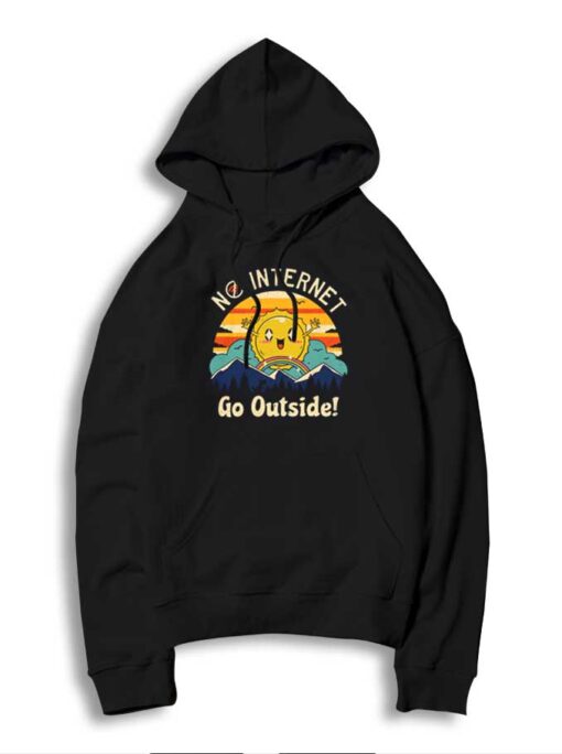 Vintage No Internet Go Outside Vibes Hoodie