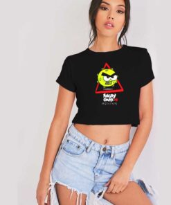 Angry Covid-19 Stay At Home Logo Crop Top Shirt