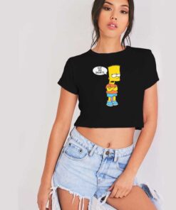 Bart Simpson Eat My Shorts Sulk Crop Top Shirt