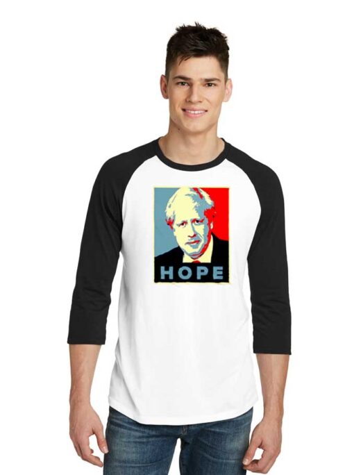 Boris Johnson Hope Vector Retro Raglan Tee