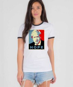 Boris Johnson Hope Vector Retro Ringer Tee