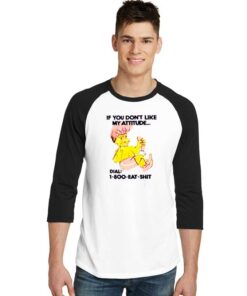 Dial 1 800 Eat Shit Troll Doll Bathing Raglan Tee