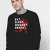 Eat Sleep Hockey Repeat Ice Sport Logo Sweatshirt