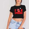 Fuck Corona Rolling Stone Tongue Mask Crop Top Shirt