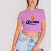 Fuck The Corona Virus Middle Hand Beer Logo Crop Top Shirt