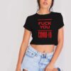 Fuck You Covid-19 Corona Virus Logo Crop Top Shirt