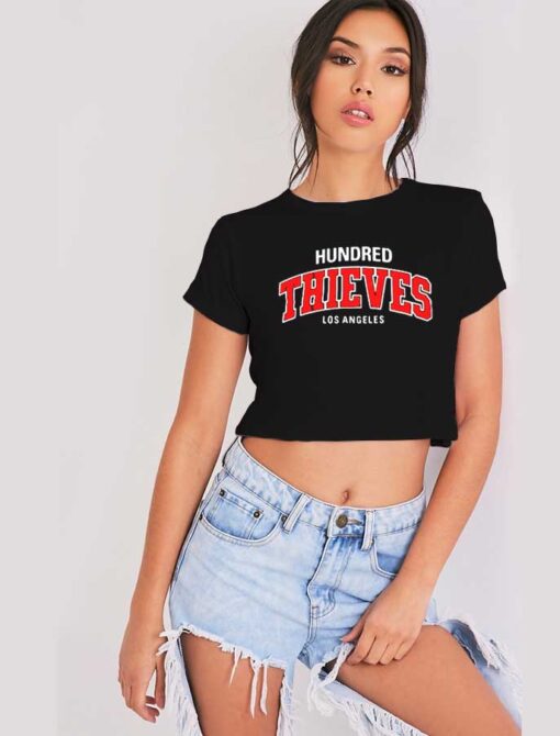 Hundred Thieves Los Angeles Jersey Logo Crop Top Shirt
