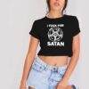 I Fuck For Satan Pentagram Paint Crop Top Shirt